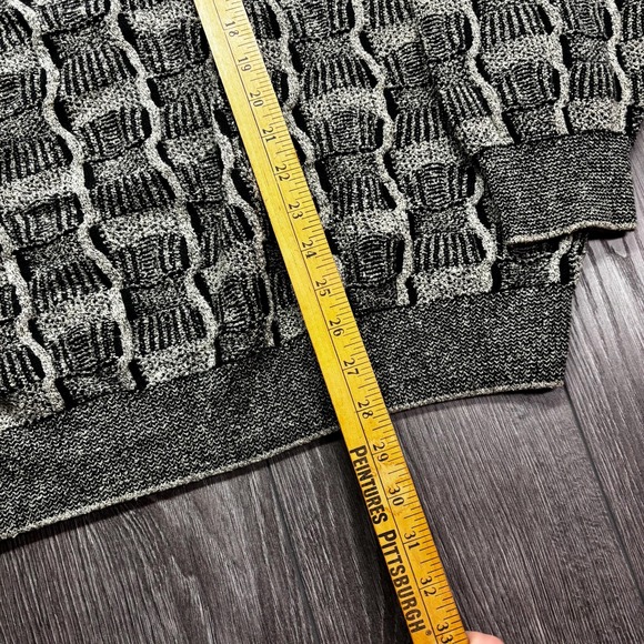 Vintage‎ Grey 1980s Knit Sweater Geometric 3d Knit XL Cottage Core Grandma - Picture 6 of 7